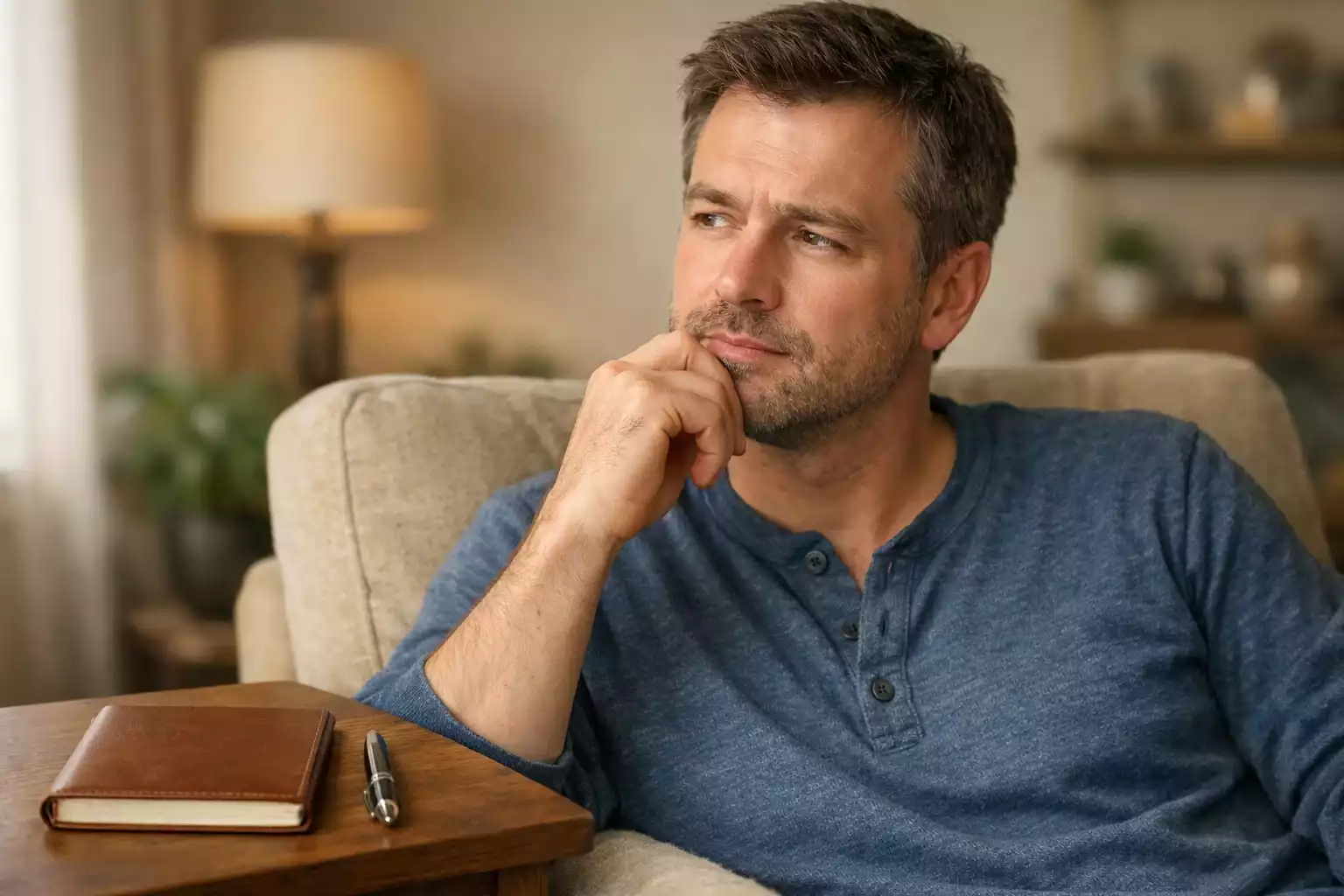 Persona pensativa frente a decisiones de apuestas deportivas NFL